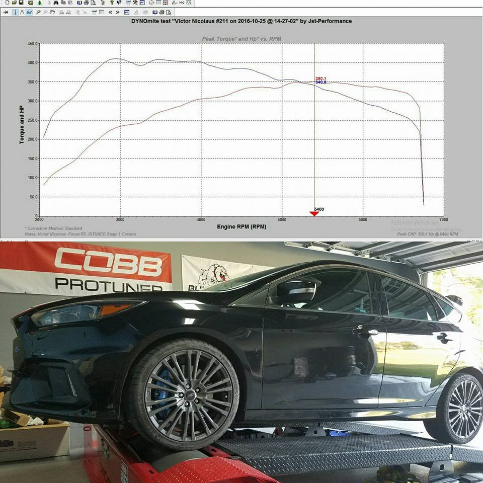 Stage 1 Focus RS JSTUNED Dyno Tune 350whp/411wtq