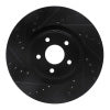 R1 14-18 Ford Focus ST Drilled & Slotted Black Brake Rotor