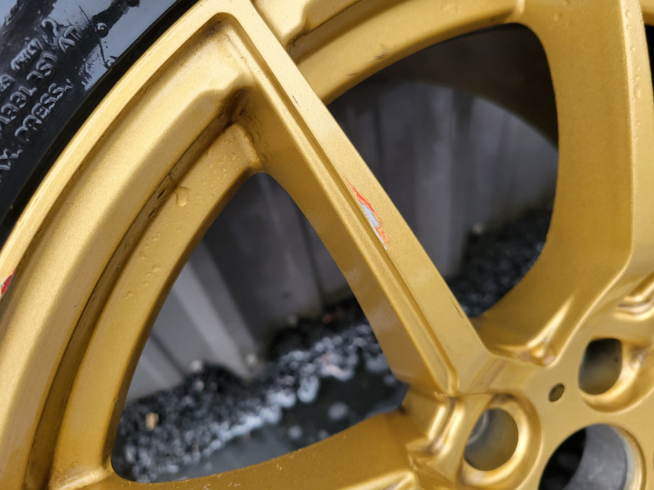 Used set of Option Lap R716 in Top Secret Gold. 18x9.5 +35