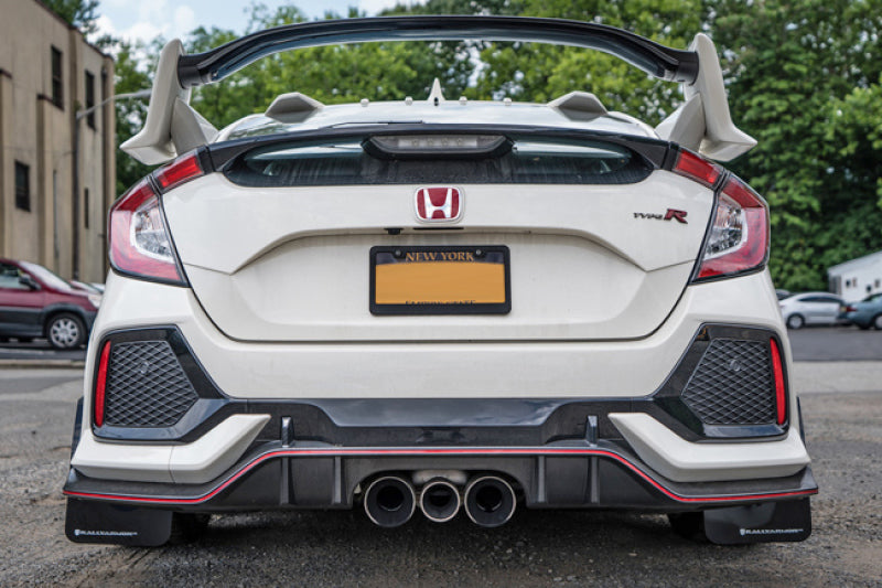 Rally Armor 17-21 Honda Civic Type R White UR Mud Flap w/ Black Logo