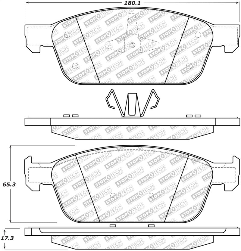 StopTech 13-19 Ford Escape / 13-18 Ford Focus Street Select Front Brake Pads