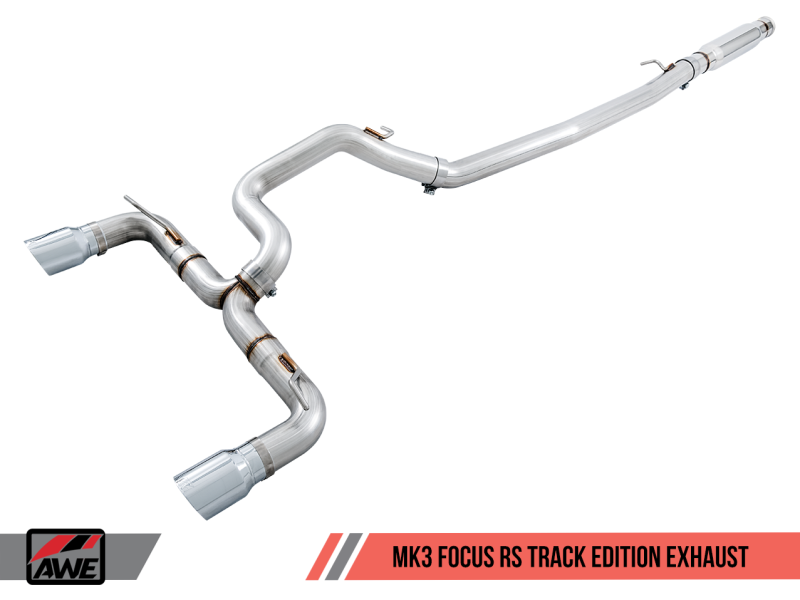 AWE Tuning Ford Focus RS Track Edition Cat-back Exhaust - Diamond Black Tips