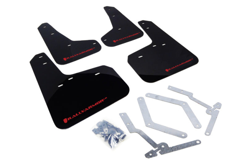 Rally Armor 13+ Ford Focus ST Black Mud Flap w/ Red Logo — JST