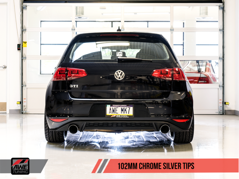 AWE Tuning VW MK7 GTI Track Edition Exhaust - Chrome Silver Tips