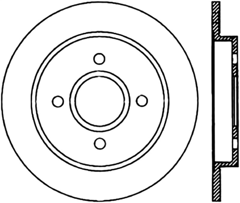 StopTech Power Slot 14-19 Ford Fiesta / 01-07 Ford Focus Slotted Left Rear Cryo Rotor