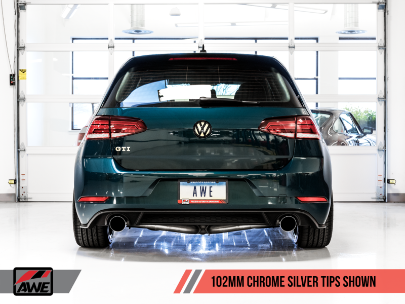 AWE Tuning Volkswagen GTI MK7.5 2.0T Touring Edition Exhaust w/Chrome Silver Tips 102mm