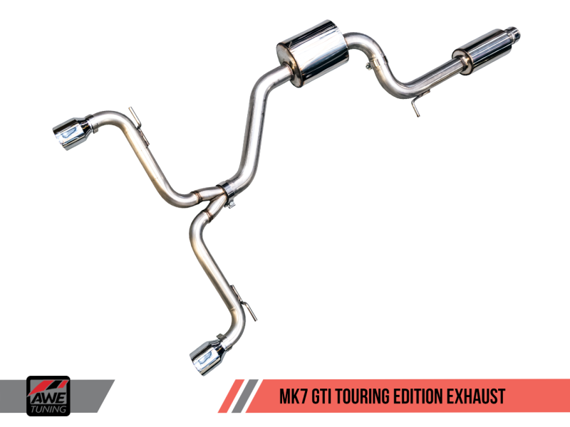 AWE Tuning VW MK7 GTI Touring Edition Exhaust - Chrome Silver Tips
