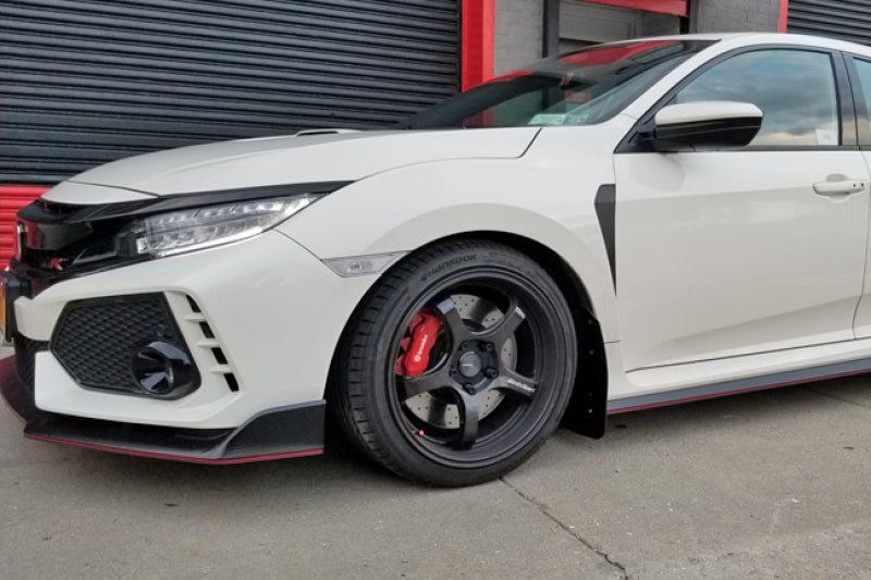 White Type R With Silver Rims Rally Armor 17-21 Honda Civic Type R White UR Mud Flap w/ Red Logo ...