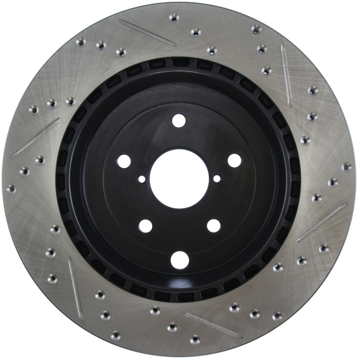 StopTech 08+ Subaru STI (Will Not Fit 05-07) Slotted & Drilled Sport Brake Rotor