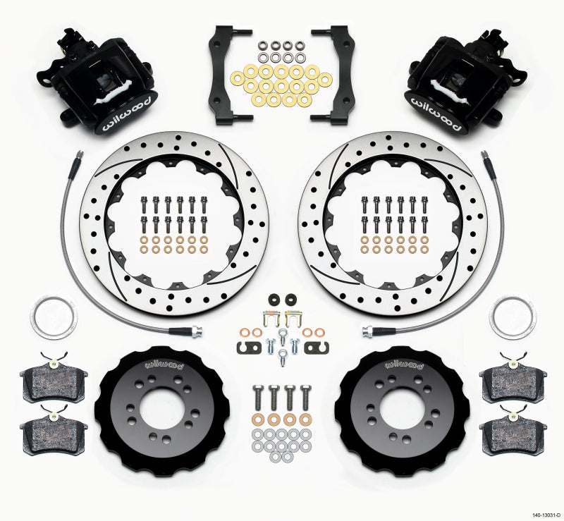 Wilwood Combination Parking Brake Rear Kit 12.88in Drilled 2013-Up Ford Focus ST w/ Lines