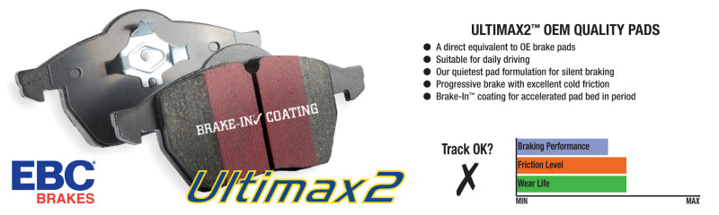 EBC 03-04 Infiniti G35 3.5 (Manual) (Brembo) Ultimax2 Rear Brake Pads